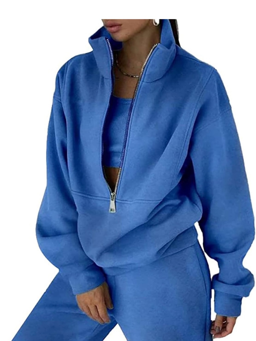 *Sold* Blue Half-Zip Pullover Sweatshirt Top and Sweatpants
